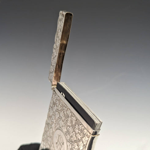 1887年 英国アンティーク 純銀製カードケース 46g Frederick Marson